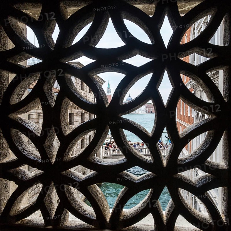 Window of the Bridge of Sighs with view of St. Mark's Basin