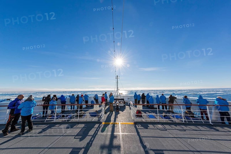 Passengers on cruise ship