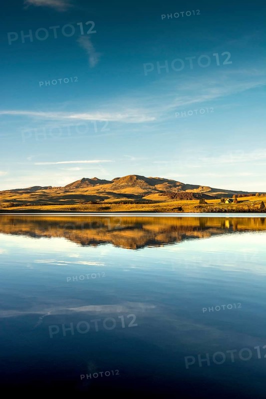 Massif of Sancy and lake Chauvet in autumn