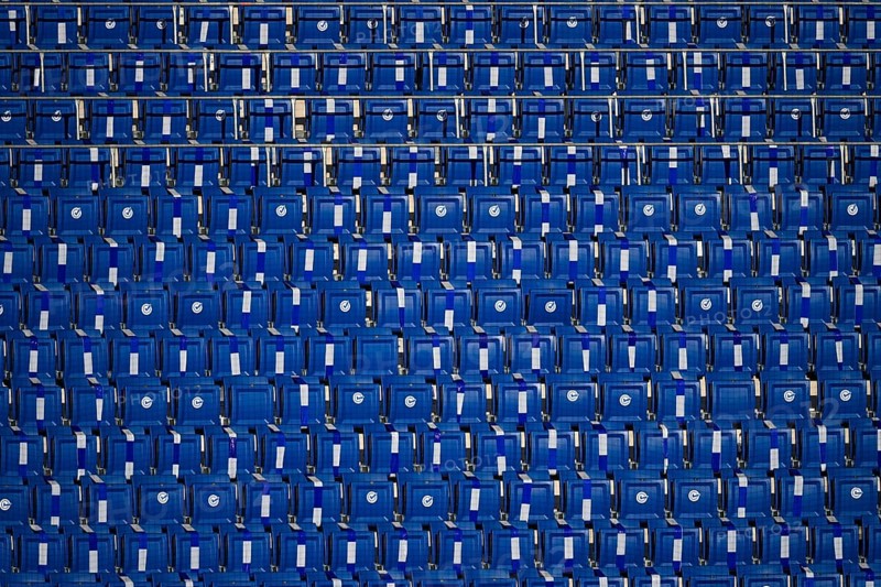 Empty rows of seats in the stadium