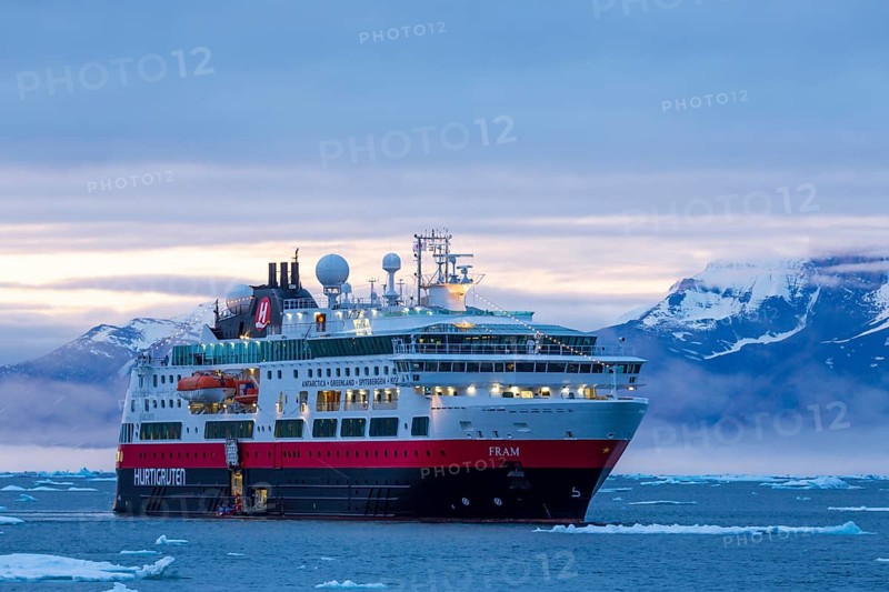 Cruise ship in ice field