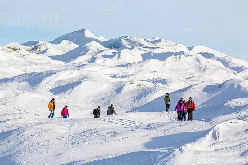 Tourists on inland ice near Kangerlussuaq