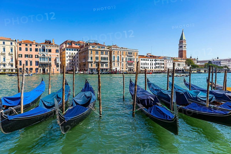 Parking gondolas in the Canale Grande