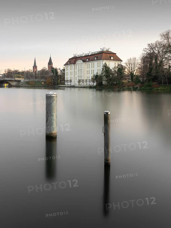View over the Dahme River to Koepenick Castle and the Lange Bruecke