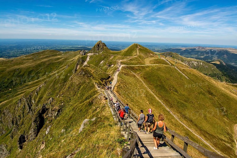 Hikers on way to top of Puy de Sancy