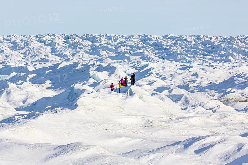 Tourists on inland ice near Kangerlussuaq
