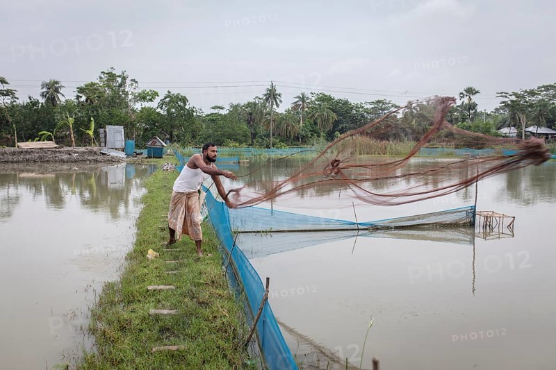Man casts net