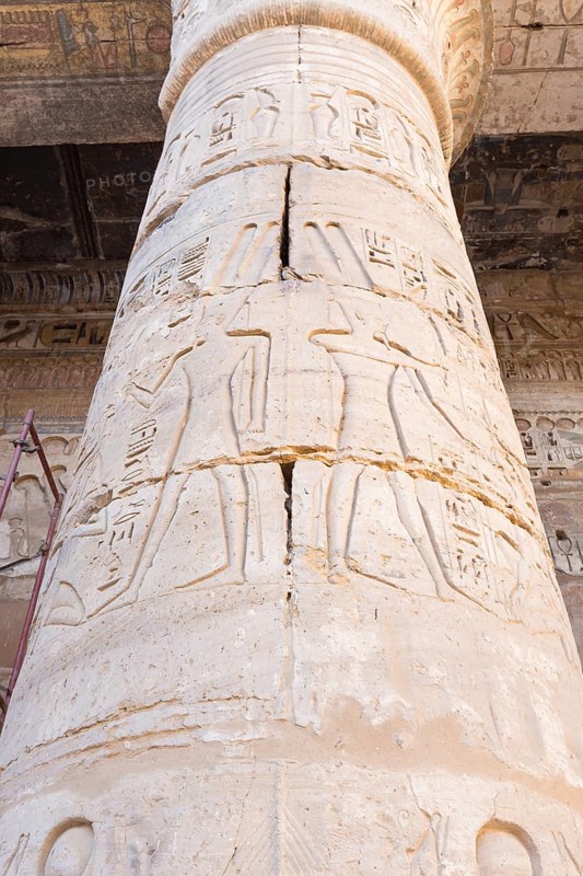 Column with reliefs