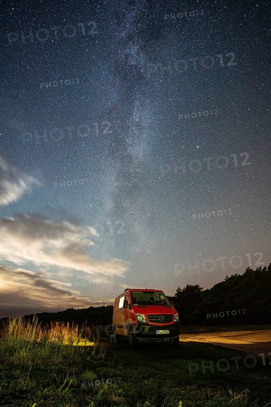 Milky Way over Campervan