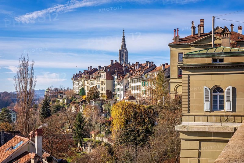 View over the old part of Bern and with the Bern Minster