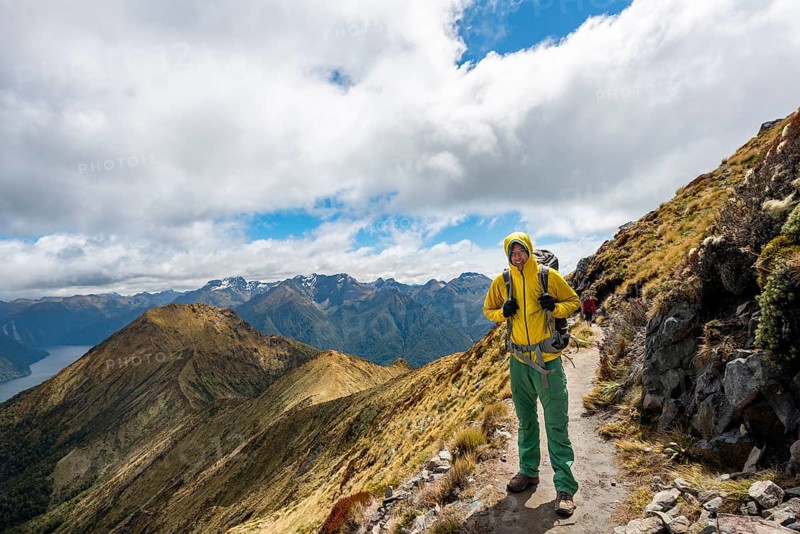 Hiker on Kepler Track