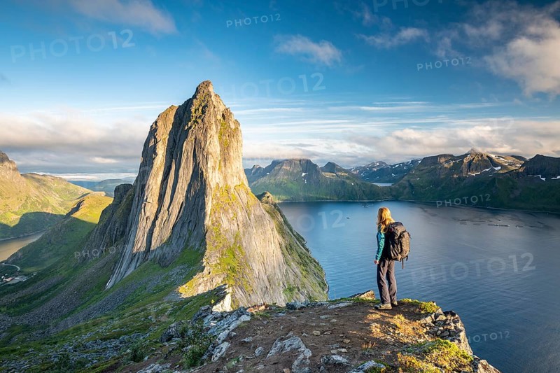 Hiker off Mount Segla