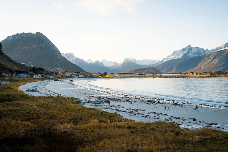 Ramberg beach at sunset