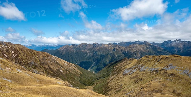 View of the Murchison Mountains and Southern Alps from the Kepler Track