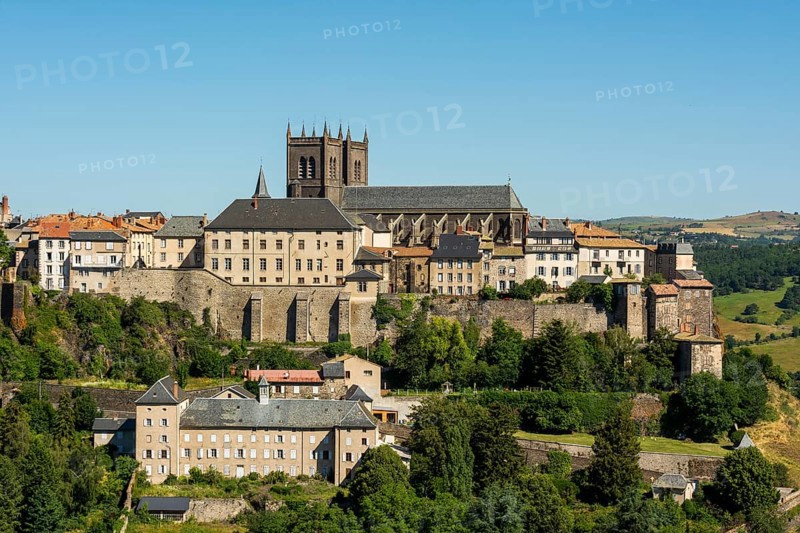 View on the city of Saint Flour and the Saint Pierre cathedral