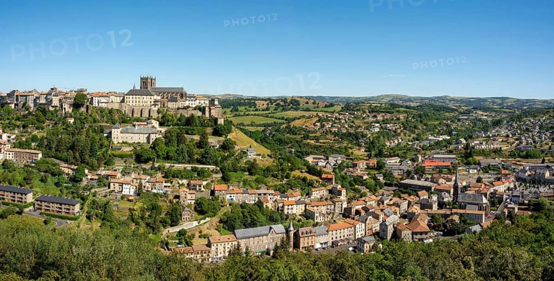 View on the city of Saint Flour and the Saint Pierre cathedral