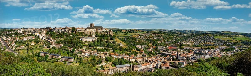 View on the city of Saint Flour and the Saint Pierre cathedral