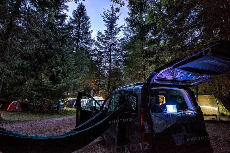 Bivouac in a van