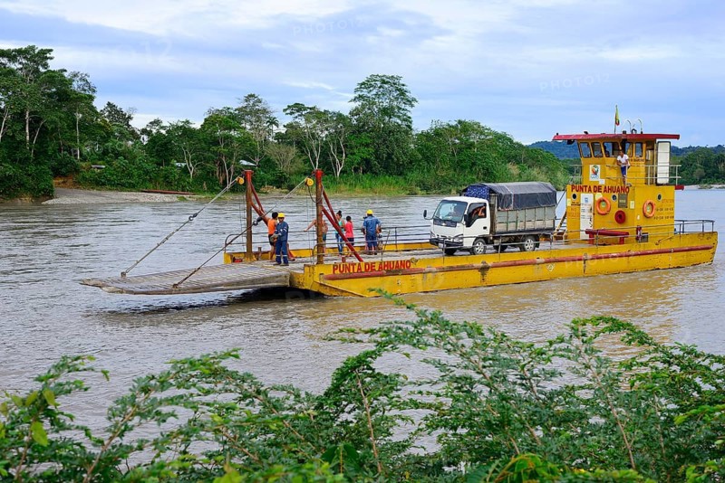 Car ferry on the Rio Napo