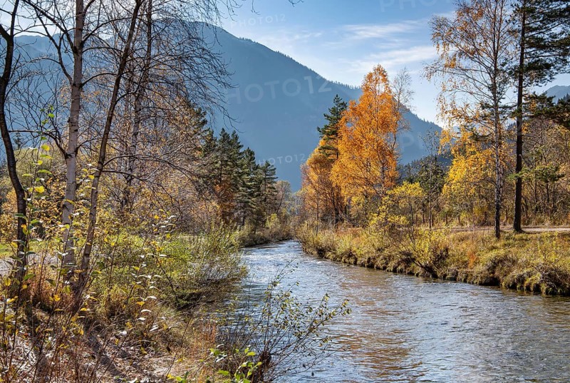 Autumn landscape at the Ammer