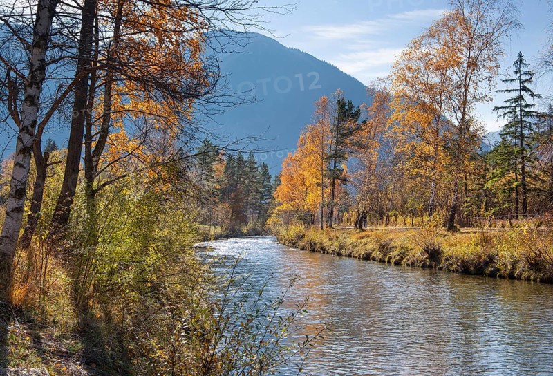 Autumn landscape at the Ammer