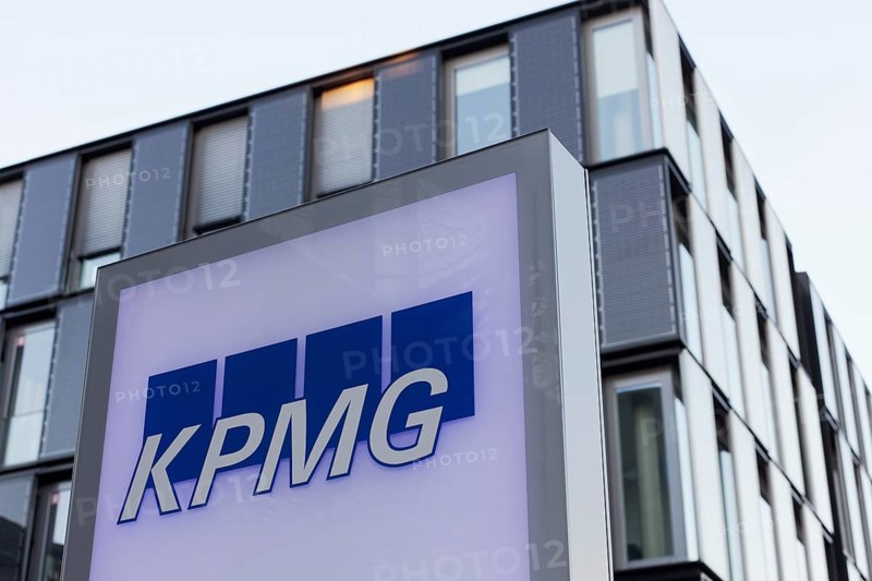 Logo of the auditing company KPMG at the Duesseldorf branch