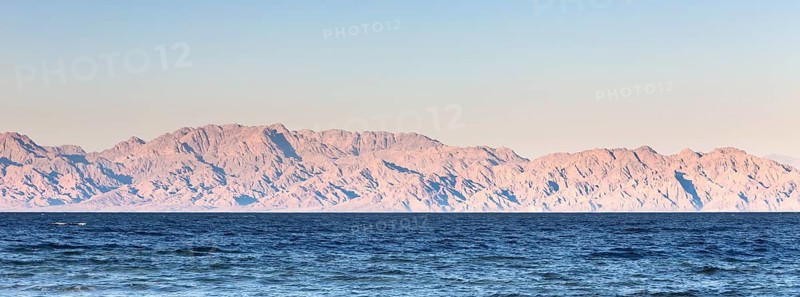 View of the Saudi peninsula across the gulf of Aquaba as seen from Dahab
