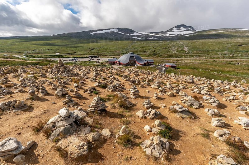 Cairns at the Polar Circle Center on the E6