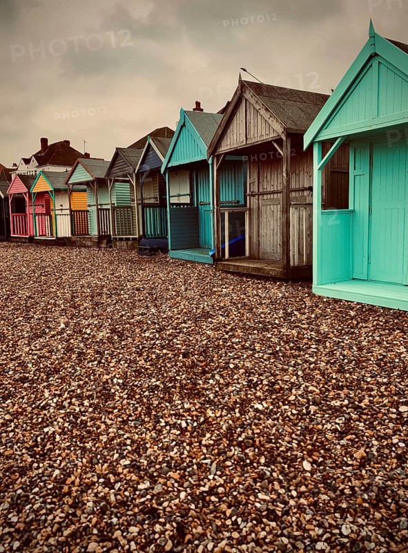 Bathing huts on the beach of Herne Bay