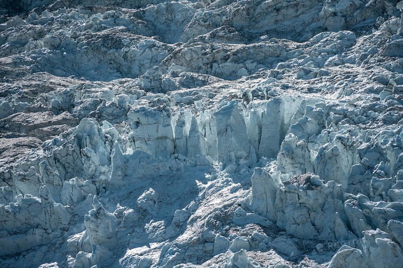 Furrowed glacier ice