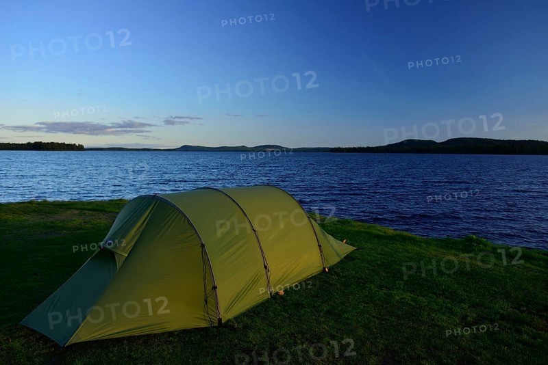 Tent on the lakeside