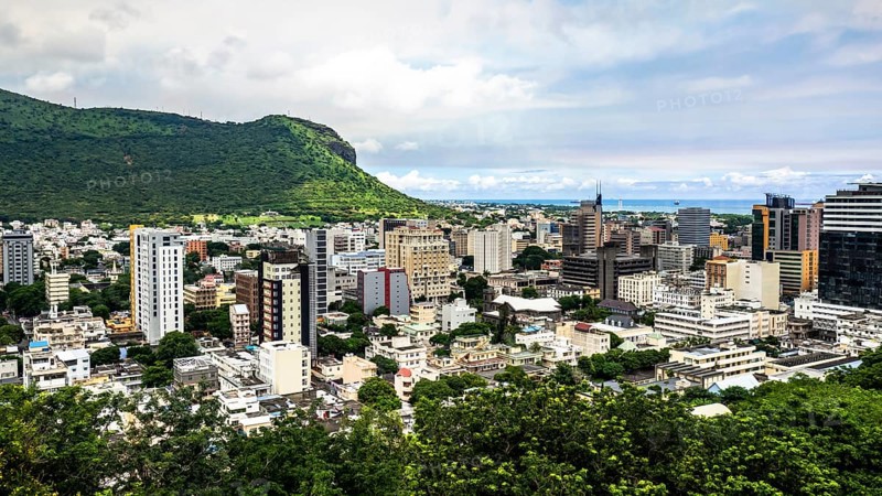 City view from the old town Port Louis