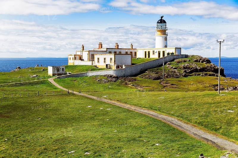 Hiking trail to the lighthouse on the Neist Point peninsula