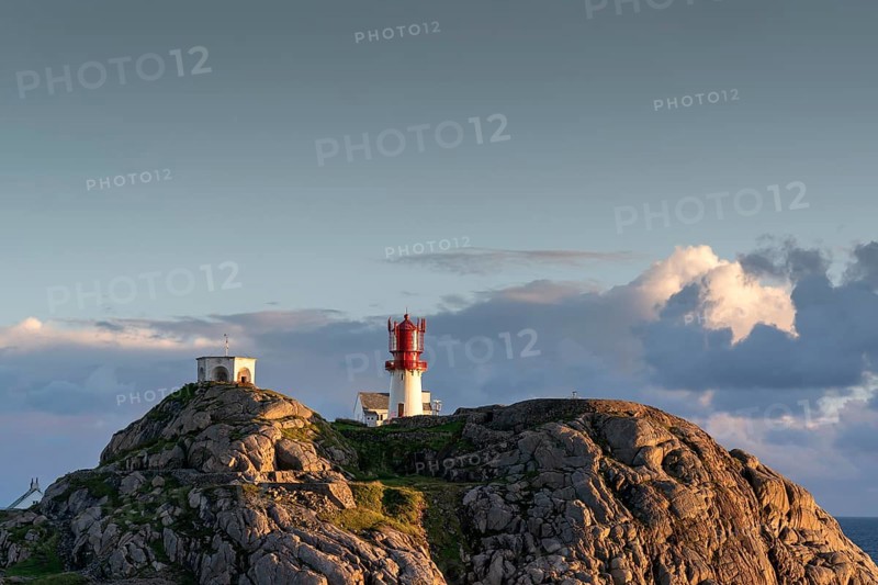 Lindesnes lighthouse on rock