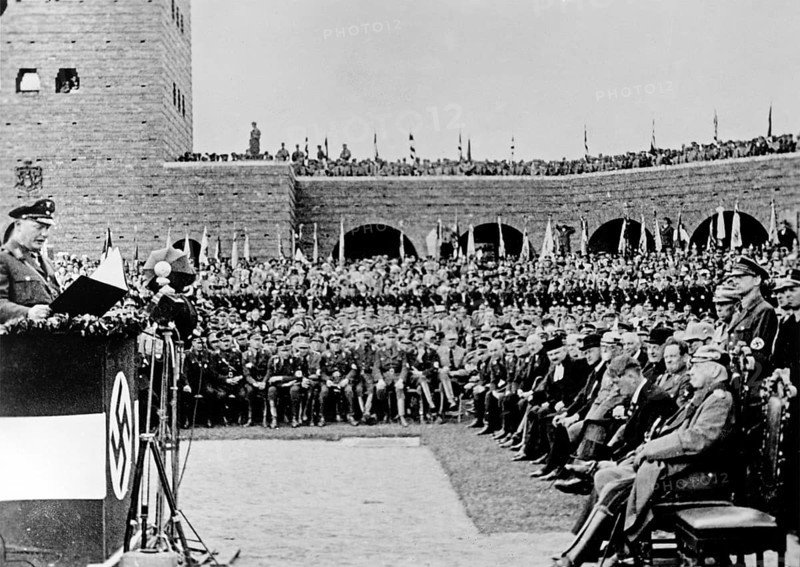 Commemoration of the Battle of Tannenberg with Adolf Hitler and Paul von Hindenburg on the right