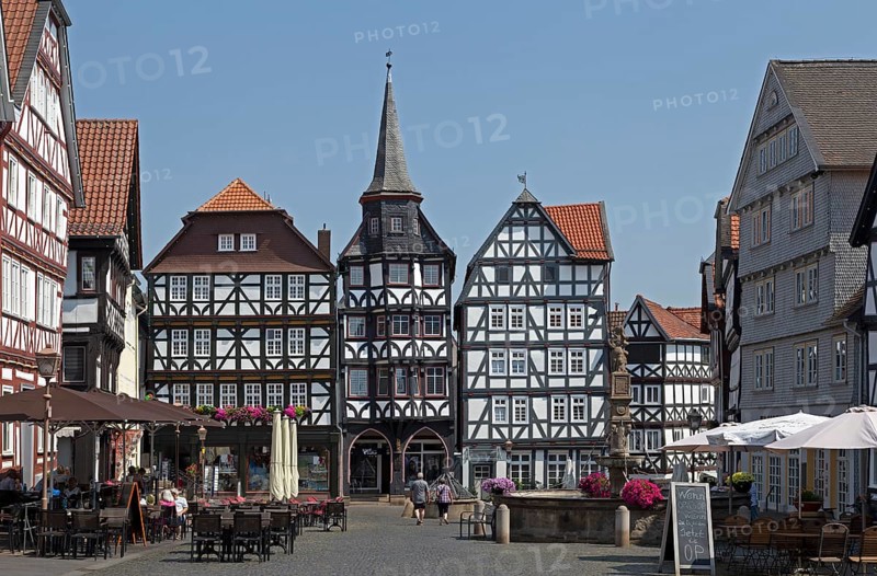 Market place with merchant guildhall St. Michaelis
