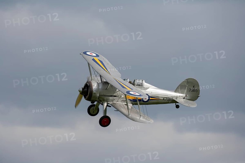 Gloster Gladiator aircraft in flight in Royal air force markings