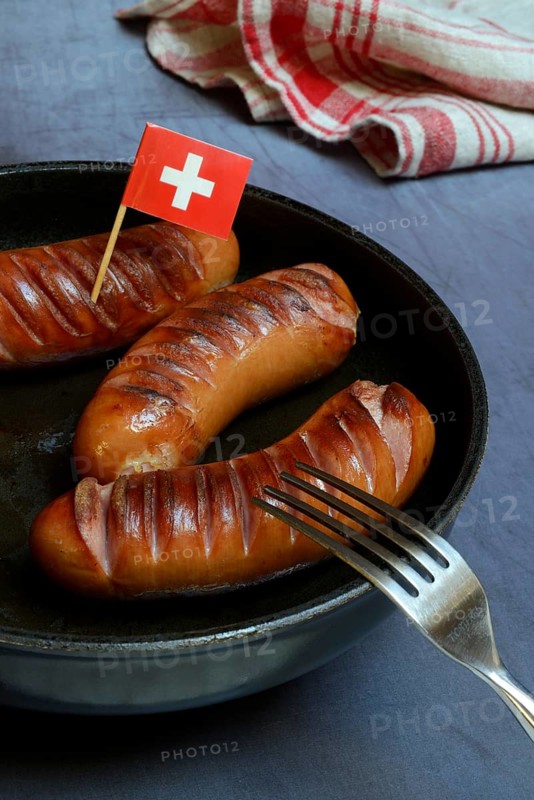 Fried Cervelat in pan