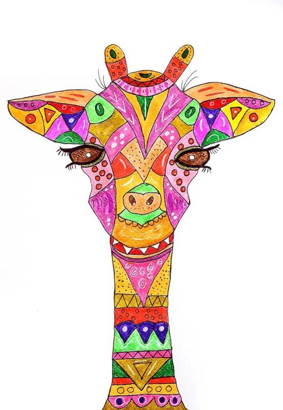 Painted giraffe