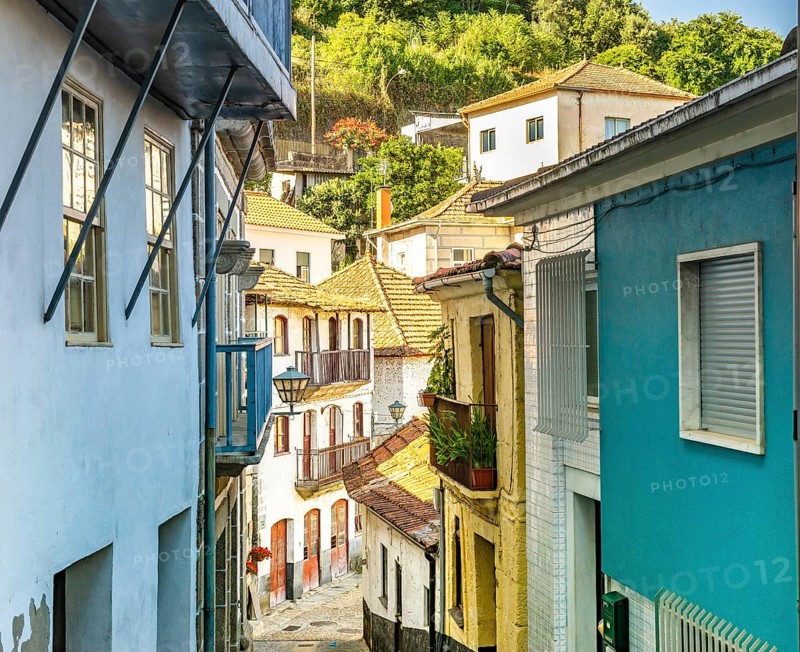 Narrow street in old town of Entre-os-Rios