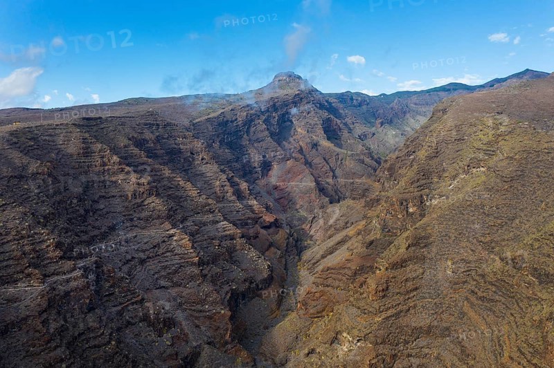 Barranco de Erque with Table Mountain Fortaleza