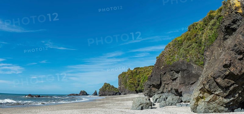 Rocky coast with sandy beach