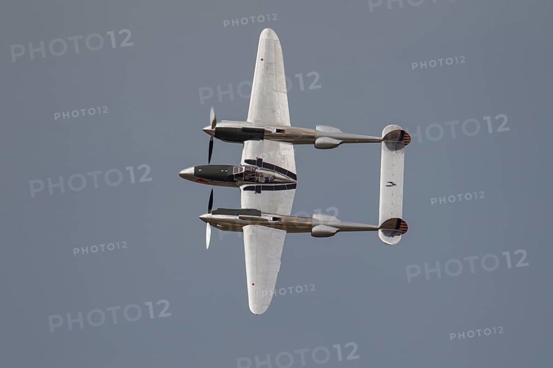 Lockheed P-38 Lightning aircraft in flight