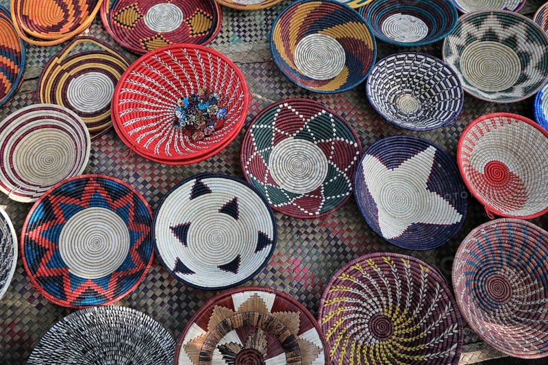 Raffia baskets