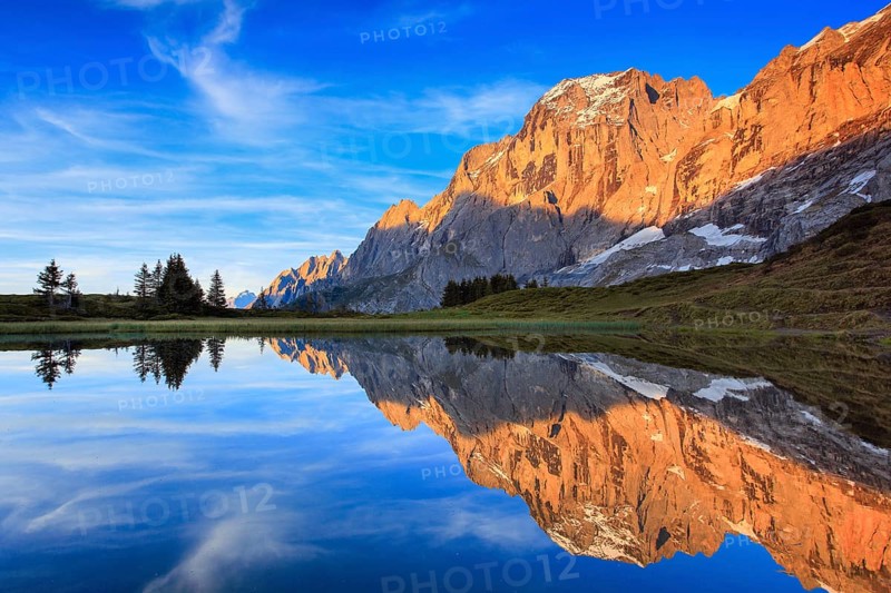 Wellhorn and Engelhoerner with mountain lake