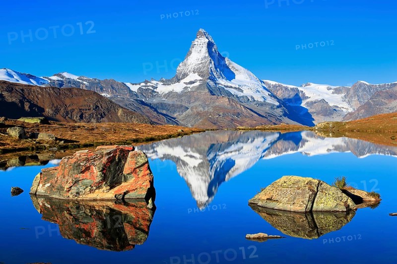 Matterhorn and mountain lake