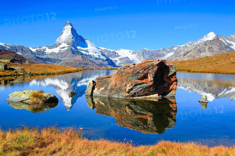 Matterhorn and mountain lake