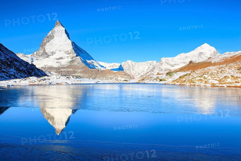 Matterhorn and mountain lake