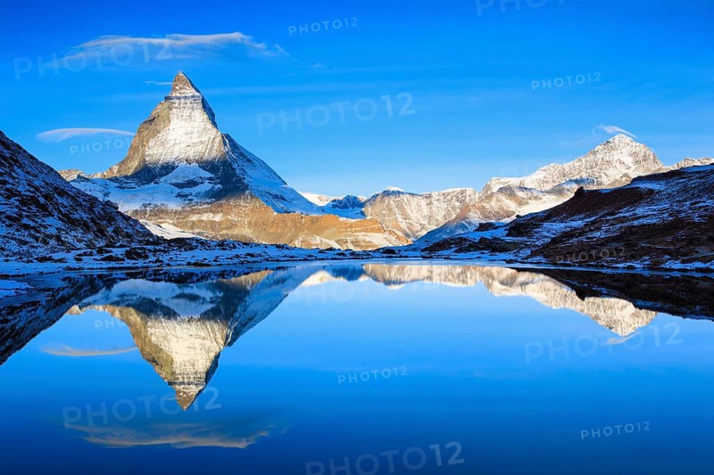 Matterhorn and mountain lake