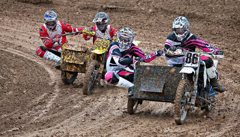 Motorcycle team at a motocross race